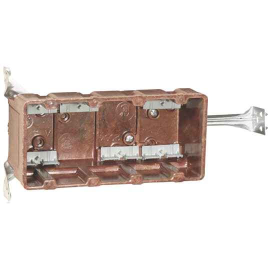 Carlon 4-Gang Non-Metallic Box 60 Cu In with High Clamps and Bracket - New Work Electrical Box