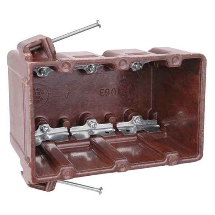 Carlon 3-Gang Non-Metallic Outlet Box 58.5 in with High Clamps