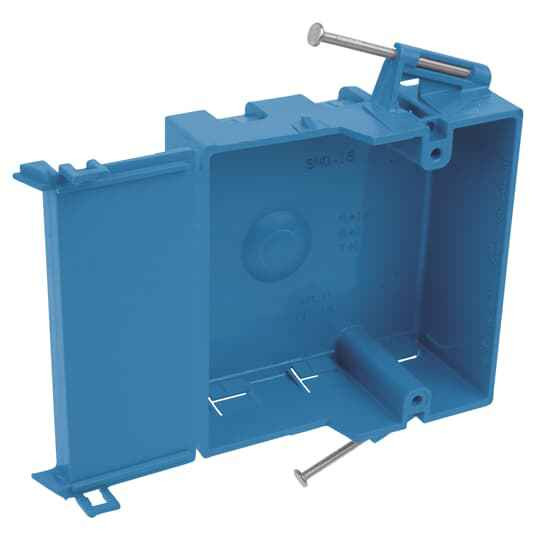 Carlon 1-Gang New Work Outlet Box 18 Cubic Inch - Blue PVC Electrical Switch/Outlet Box for New Construction