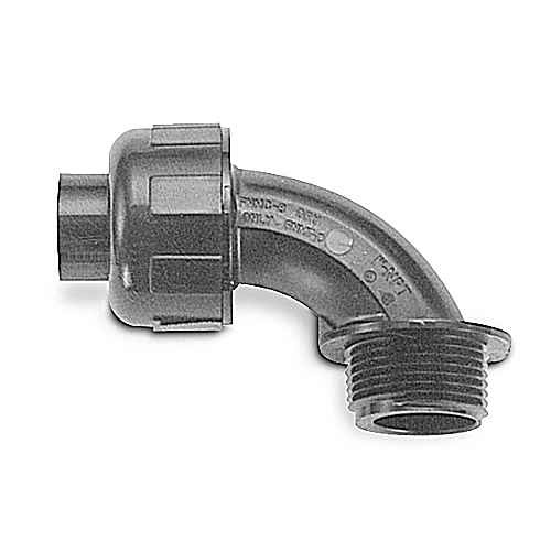 Carlon Non-Metallic 90-Degree Liquid-Tight Fittings - In Black and Gray Finish