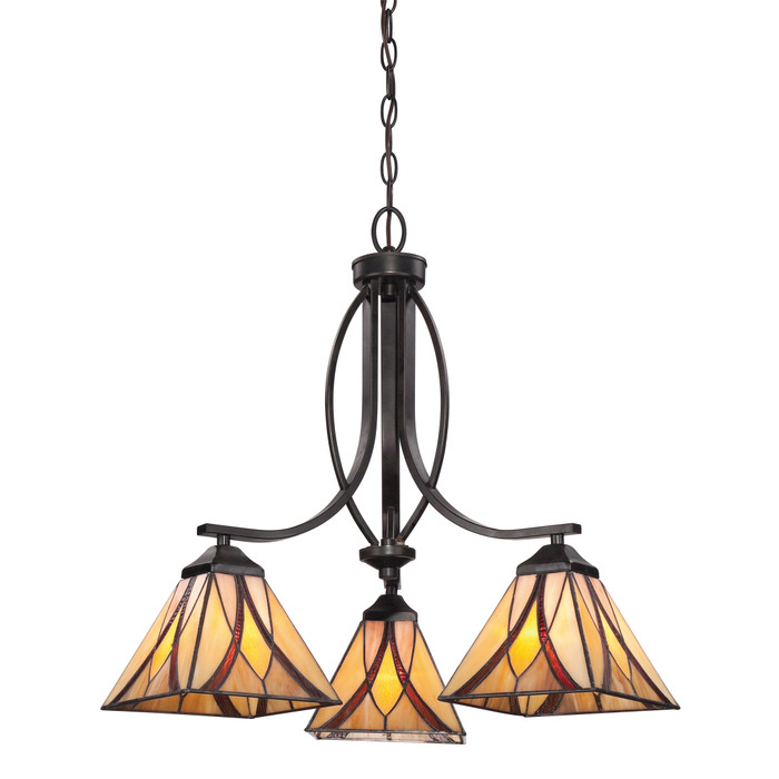 Quoizel  Transitional Chandelier tiffany valiant 3lt QZL-TFAS5003