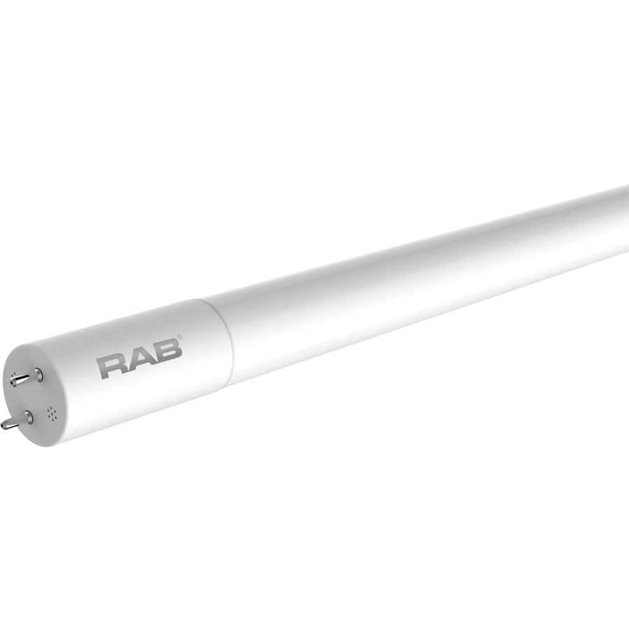 RAB T8 LED Linear Tube 4-Foot 14W 1700-1800 Lumens 5000K Glass Double-Ended Ballast Bypass System