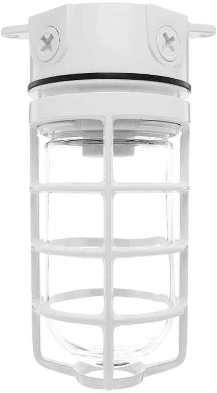 RAB VX100 Vaporproof Ceiling Fixture (100W, 4-Inch Box, Glass Globe with Cast Guard, 1/2″ or 3/4″ Hub)