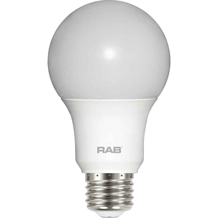 RAB A19 LED Bulb 9W 800 Lumens 2700K/5000K E26 Base Non-Dimmable Energy Efficient Lighting