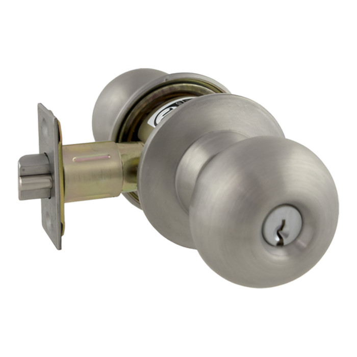 Marks USA 110F Storeroom Round Knob, Marks C Keyway, 6 Pin, Keyed Different, 2-3/4in Backset, T-Strike, Grade 2