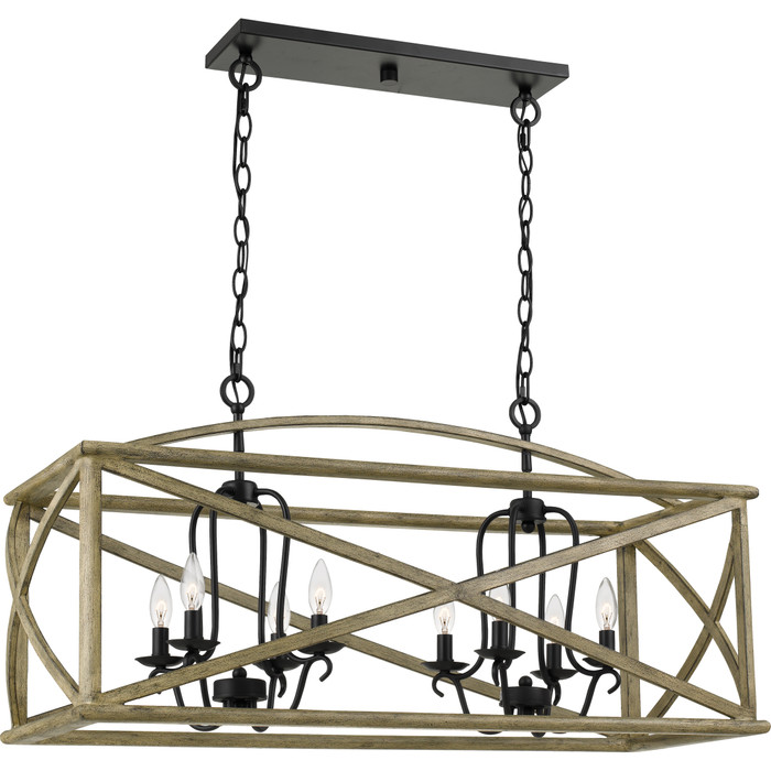 Quoizel QZL-WHN841 Transitional Island light 41"w distressed weathered o Quoizel QZL-WHN841 Transitional Island light 41"w distressed weathered o