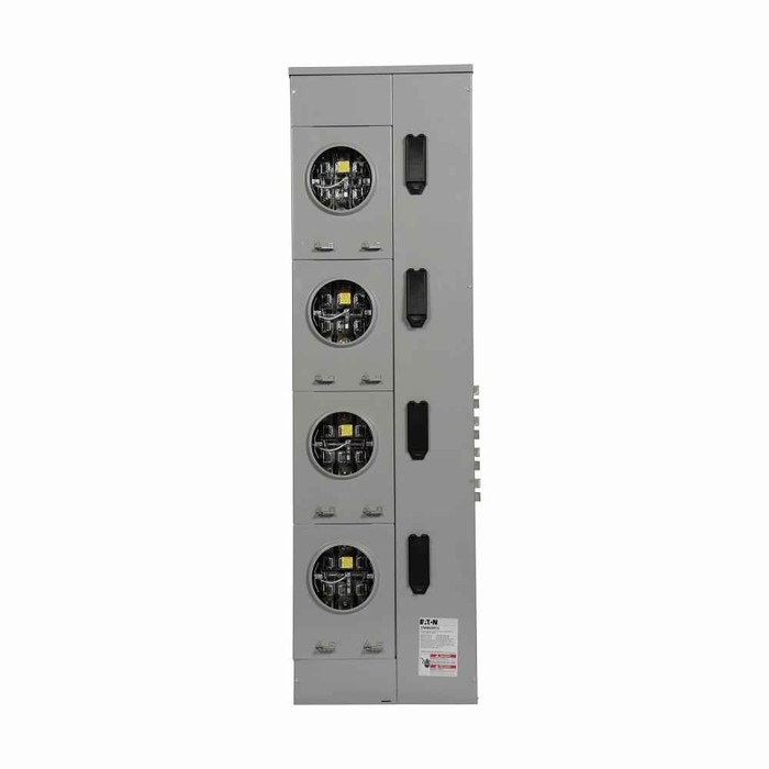 Eaton Meter Stack Three-Phase Commercial 225A Socket 1200A Bus Aluminum 7-Jaw Bypass 208Y/120V