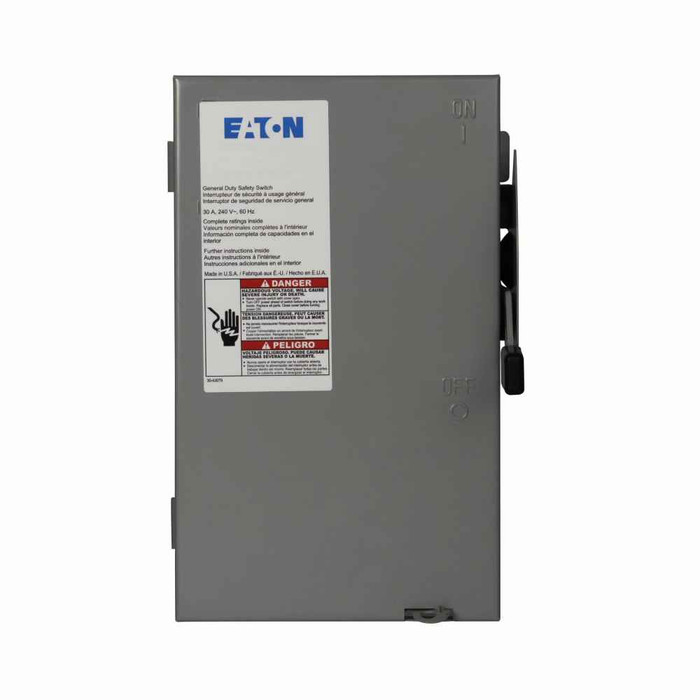 Eaton General Duty Non-Fusible Safety Switch – 30 A, 3-Pole, 240 V, Indoor Painted Steel