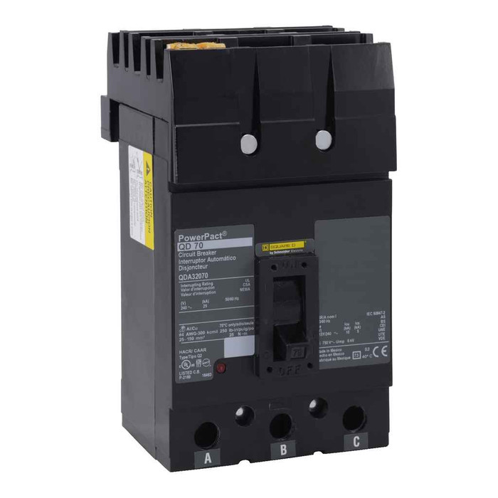 Schneider Circuit Breaker, PowerPacT Q, 3 Pole, 240VAC, 25kA