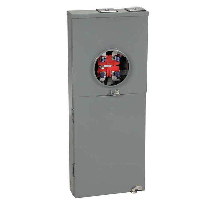 Schneider Meter Mains, Homeline, CSED, Rngless sSocket, 200A, Surface Mount, Maximum 8 Spaces, 16 Circuits