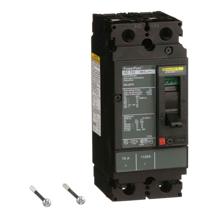 Schneider 2-Pole Molded Case Circuit Breaker Series — 15–150A Thermal-Magnetic