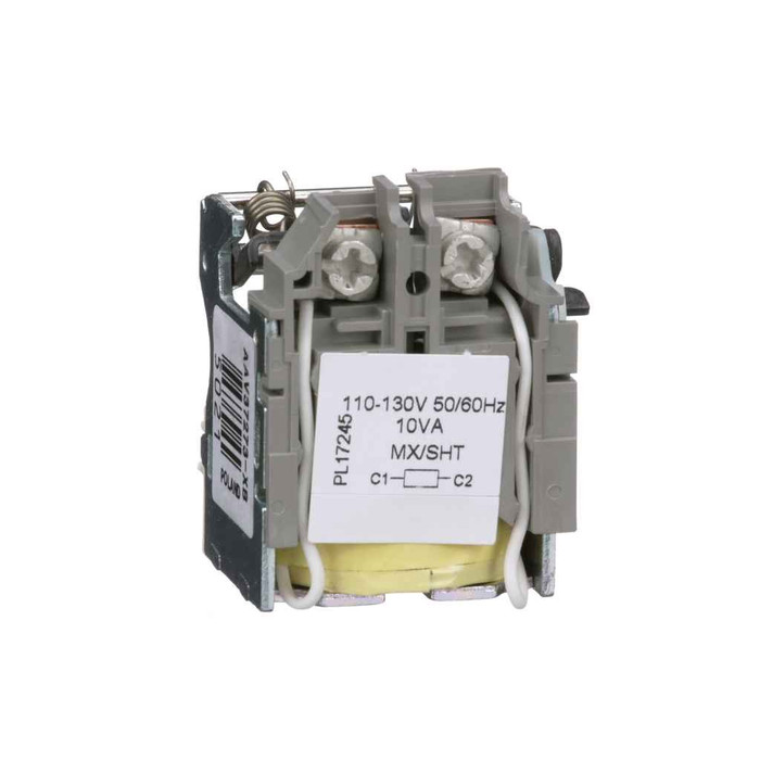 Schneider Circuit Breaker Accessory, PowerPacT, Shunt Trip, 110VAC to 130VAC