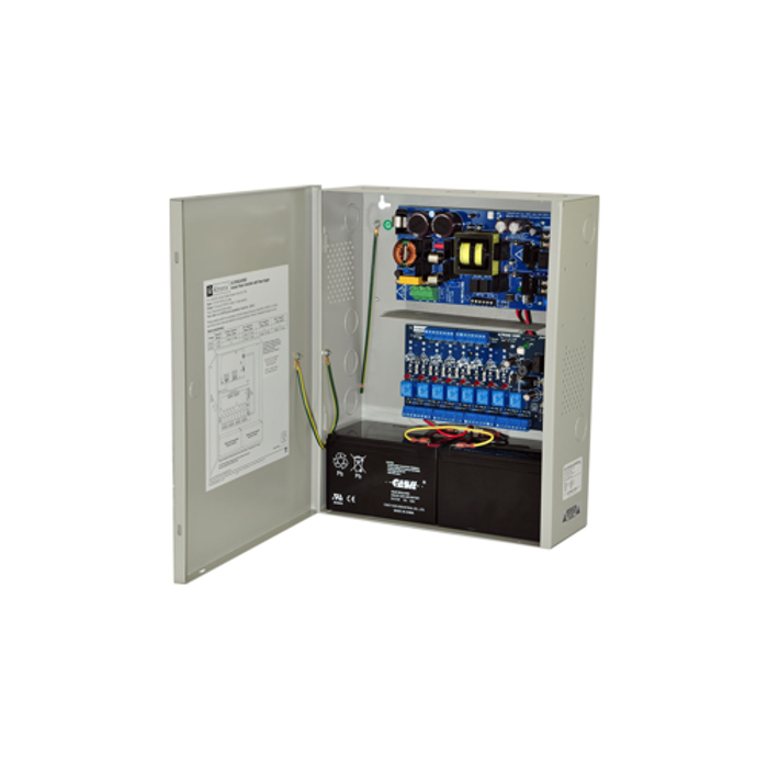 Altronix AL1024ULACMCB Power Supply/Access Power Controller, Input 115VAC 60Hz at 4.2A, 8 PTC Outputs, 24VDC at 10A, Grey Enclosure