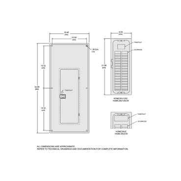 Schneider Cover, Homeline, for 30 Space Load Center,Combination Fush and Surface