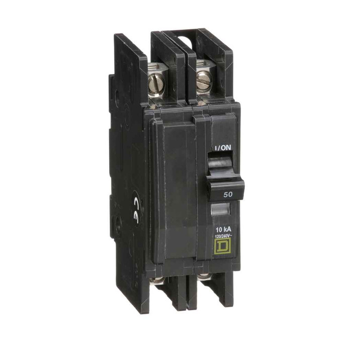 Schneider Mini Circuit Breaker, QOU, 10A, 2 Pole, 120/240VAC, 10kA