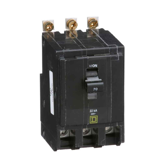 Schneider Mini Circuit Breaker, QO, 3 Pole, 120/240VAC, 22kA, Bolt On