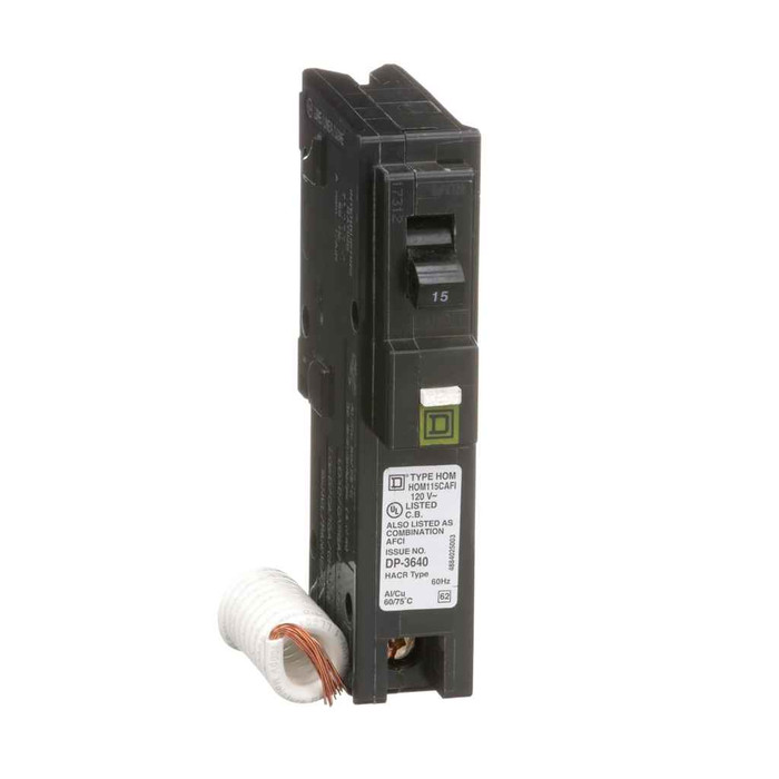 Schneider HOM CAFI Arc-Fault Circuit Breakers — 1-Pole, 15–20A