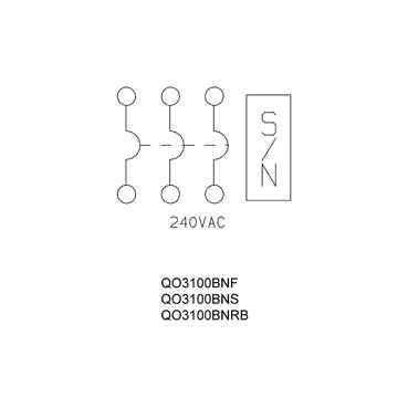 Schneider Circuit Breaker Enclosure, QO, 3 Phase, 3 Spaces, 100A, NEMA3R