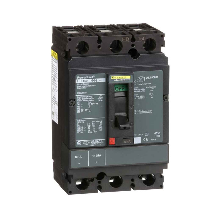 Schneider 3-Pole Molded Case Circuit Breaker Series — 15–150A Thermal-Magnetic