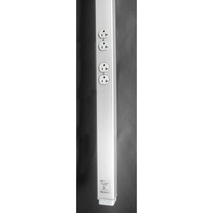 Wiremold AMDTP-4 Series 125" Aluminum Tele-Power Pole with Silver Finish