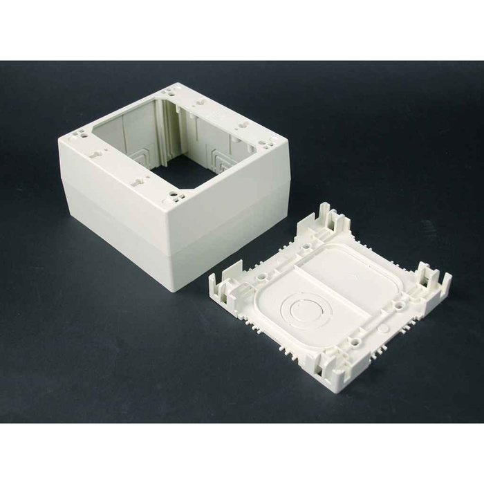Wiremold High Capacity Steel Device Box - Double Capacity 4.88" Square Ivory Electrical Enclosure