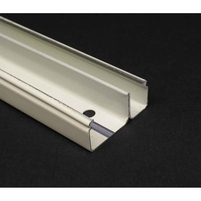 Wiremold 2400D Series Steel Divided Raceway Base - 1.906 in Width, Ivory Finish, 100 Pack