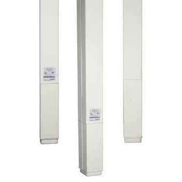 Wiremold 25DTC Series Vertical Drop Pole 125.98 in Steel Construction with Ivory Finish