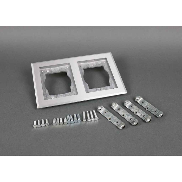 Wiremold 880W Series Floor Box Combination Flanges - Brushed Aluminum 0.75 in Height Dual Surface System