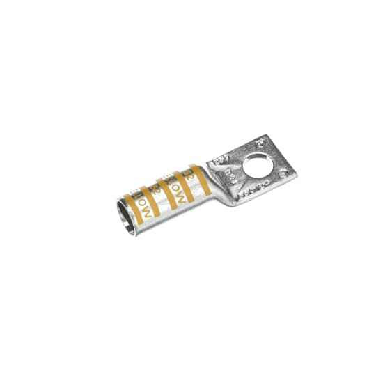 Color-Keyed Copper Compression Lug 250kcmil – One-Hole, Long-Barrel Lug - Yellow