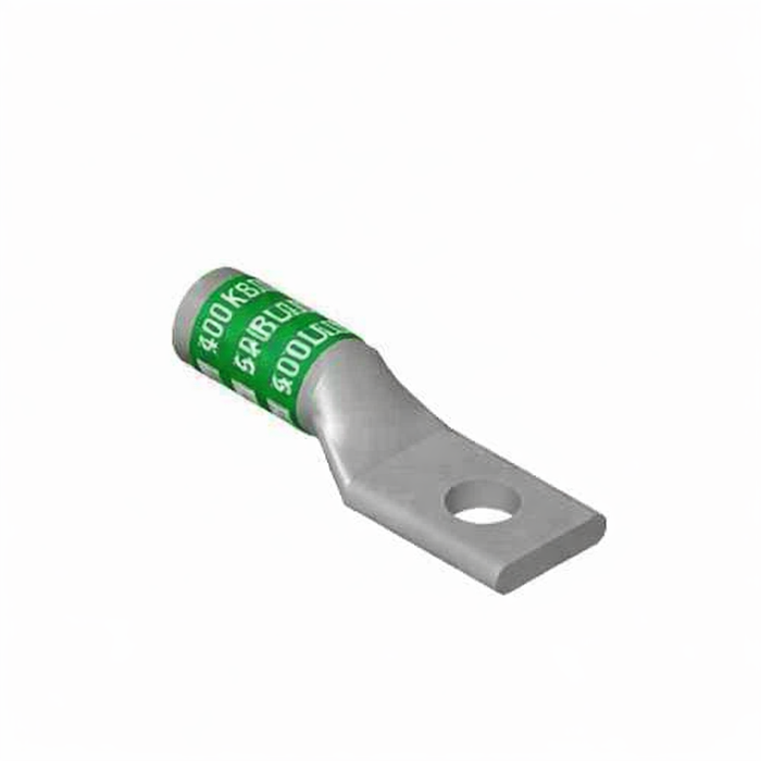 Color Keyed Aluminum Compression Lug 400 kcmil One-Hole Long Barrel with 1/2 in Stud - Green