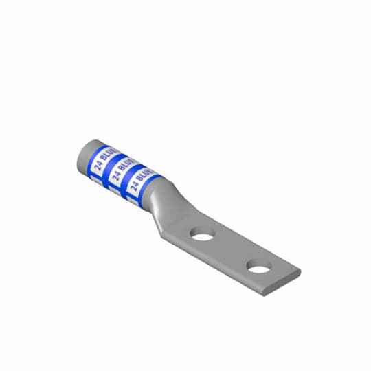 Color-Keyed Copper Compression Lugs – Two-Hole, Long-Barrel Lugs - Blue