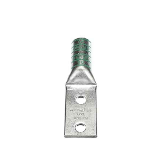 Color-Keyed Copper Compression Lugs – Two-Hole, Long-Barrel Lugs - Green