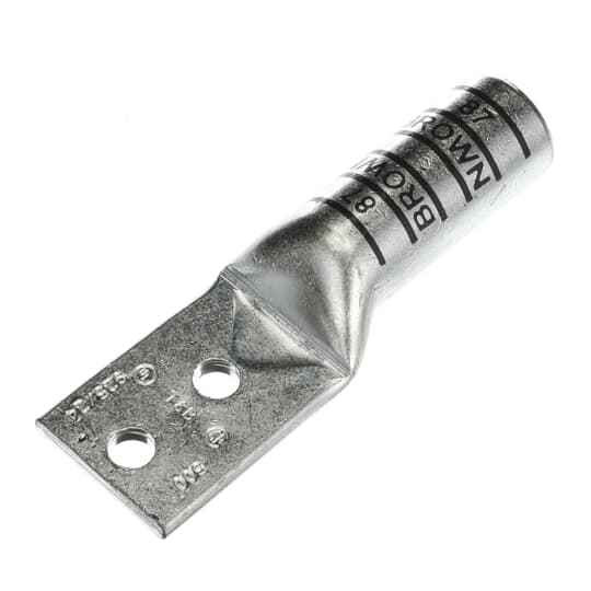 Color-Keyed Copper Compression Lugs 500kcmil – Two-Hole, Long-Barrel Lugs - Brown