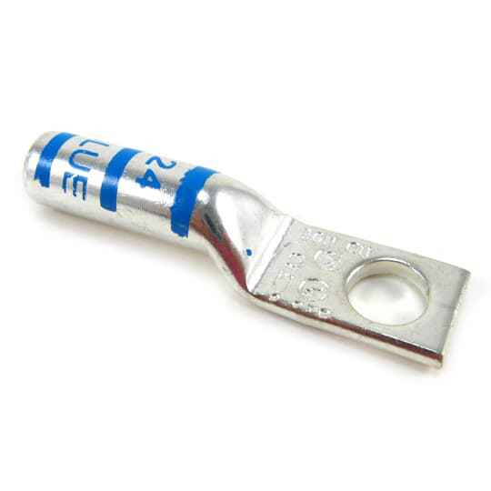 Color-Keyed Copper Compression Lugs #6 AWG – One-Hole, Long-Barrel Lugs - Blue