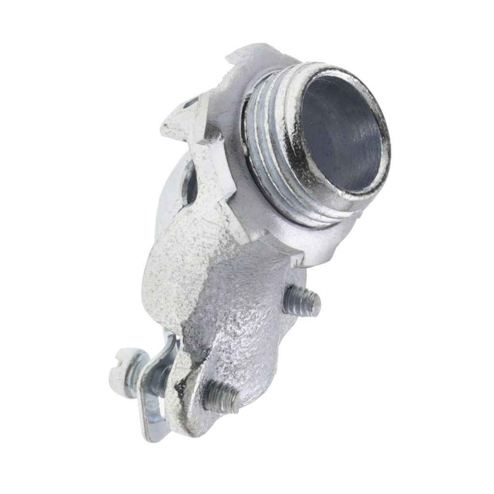 Bridgeport 45° Flexible Metal Conduit Connectors - Malleable Iron