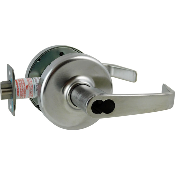 Corbin Russwin Grade 1 Storeroom Newport Cylindrical Lever, 6/7-Pin Prep with Disposable Plastic Core, (Less Core), 2-3/4in Backset, ANSI Strike SA114