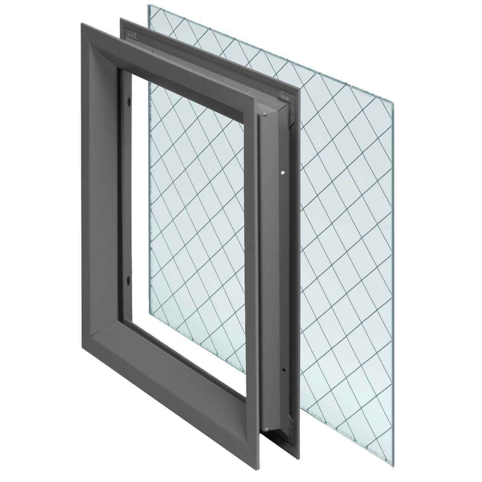 NGP L-FRA100-WGGT Low Profile Self Attaching Lite Kit with Wired Glass and 1/8" Glazing Tape - Fire Rated