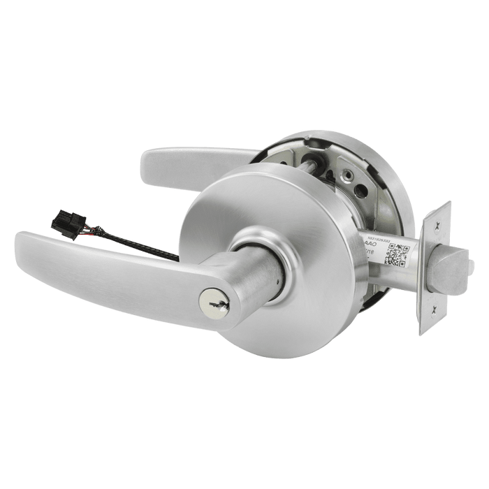 Sargent RX10XG7 Series - Electromechanical Field Selectable Fail Safe / Fail Secure 12 / 24 Volt DC Cylindrical Lever Lock Grade 1 with L Rose with LA Keyway KD and ASA Strike and Request to Exit