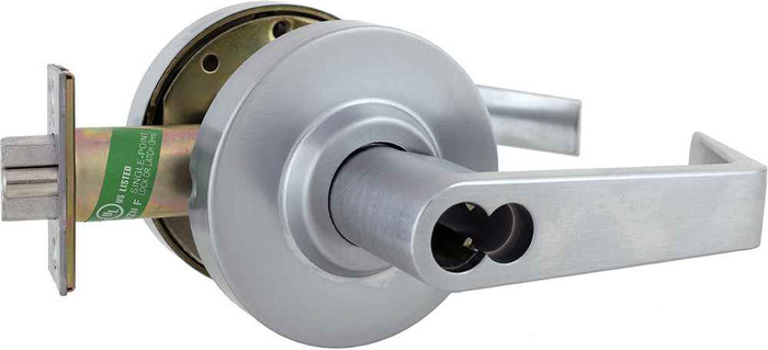 Arrow Grade 2 RLX82SR Storeroom Clutched Sierra Lever, SFIC Less Core, 2-3/4" Backset