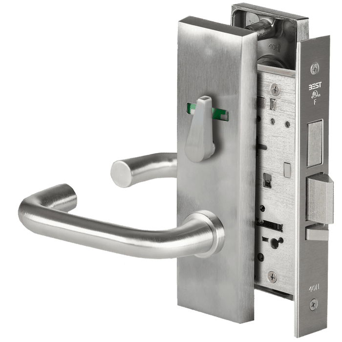 BEST 45H Series (TD - Dormitory Function) - Escutcheon Trim Heavy Duty Mortise Lock with Indicator, SFIC Housing Less Core