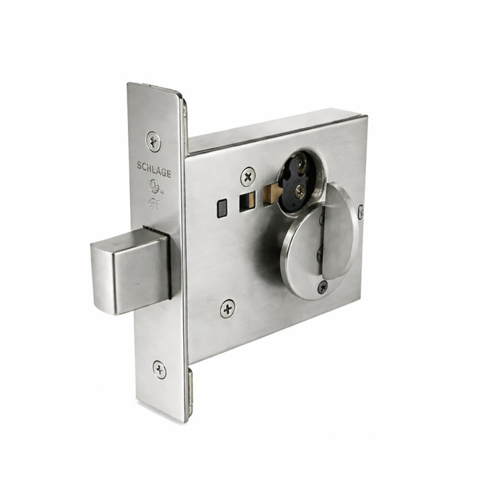 Schlage L462B Grade 1 Institution Small Case Mortise Deadbolt, Double Cylinder, 7-Pin SFIC Prep Less Core, 5-9/16" x 1-1/4" Face Size