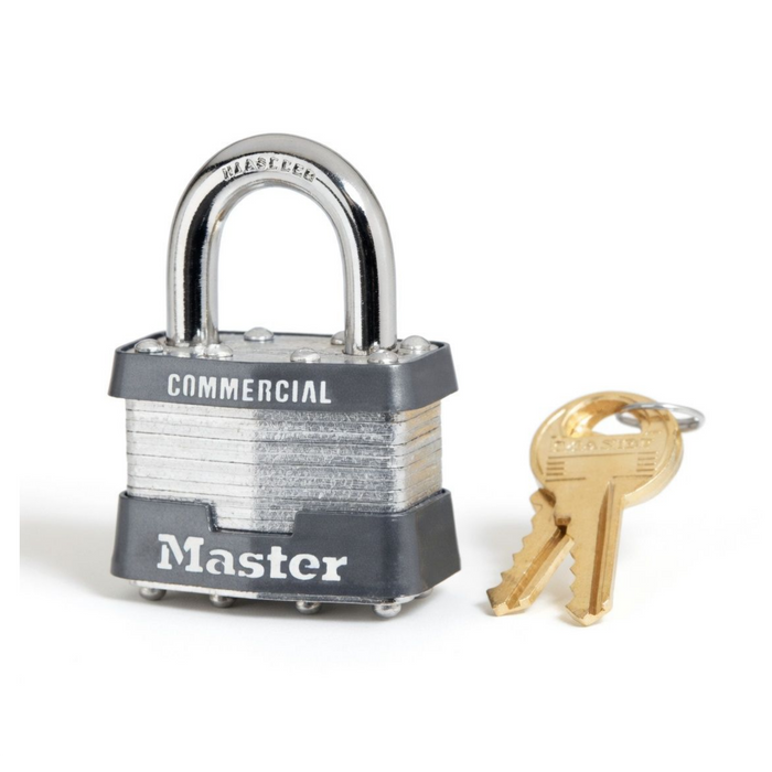 Master Lock 21KZ 1-3/4" Laminated Steel Padlock, 5-Pin W27 Cylinder, Zero-Bitted