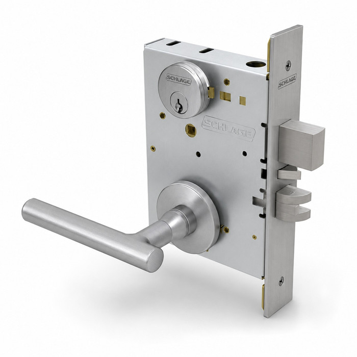 Schlage L9080 - Storeroom M51 Lever Mortise Lock - Grade 1 Non-Deadbolt Function Single Cylinder Keyed Lever Lock
