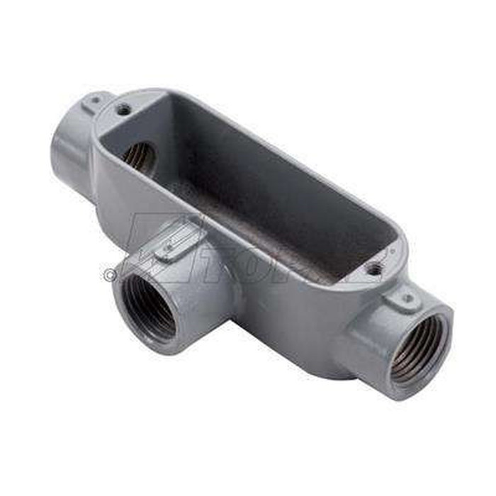 Topaz Lighting Threaded T-Type Aluminum Conduit Body, Powder-Coat Finish