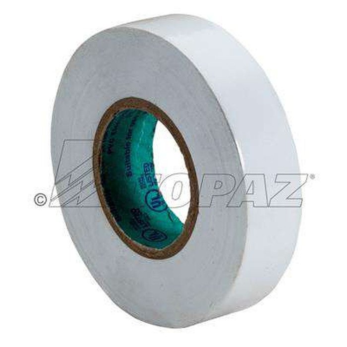 Topaz Lighting White PVC Plastic Electrical Tape, 7.5 MIL, 3/4" x 66', 600V