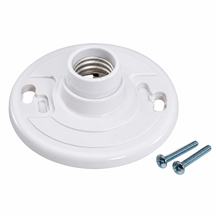Topaz Lighting Plastic Lamp Holder, Medium Base, White Finish