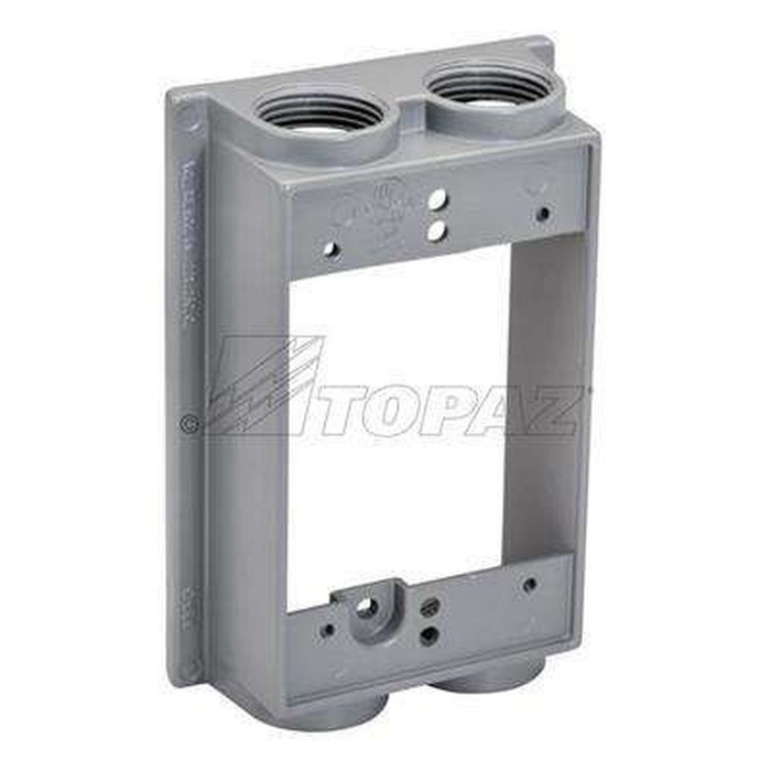 Topaz Lighting Single Gang Rectangle Extension Ring, 4-Hole, Aluminum with Powder Coat Finish