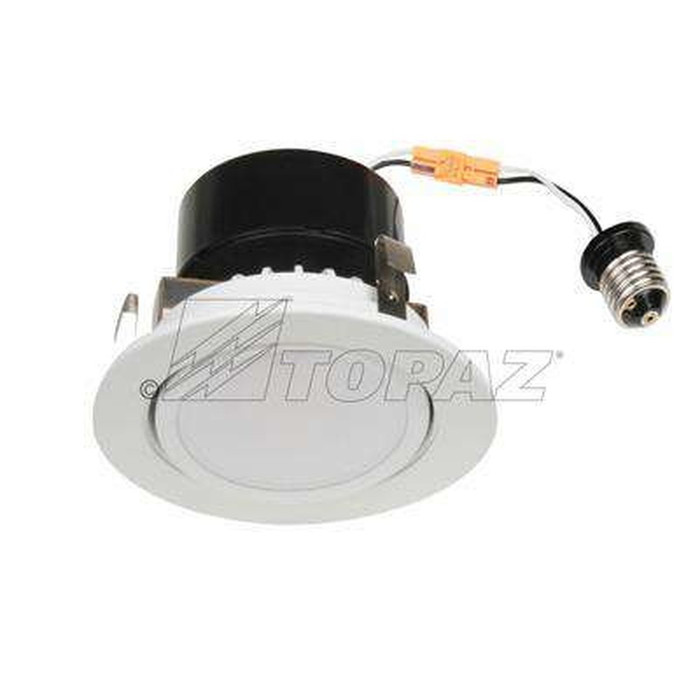 Topaz Lighting LED 4" Gimbal Retrofit Downlight, 8W 3000K 94 CRI, All-White Trim