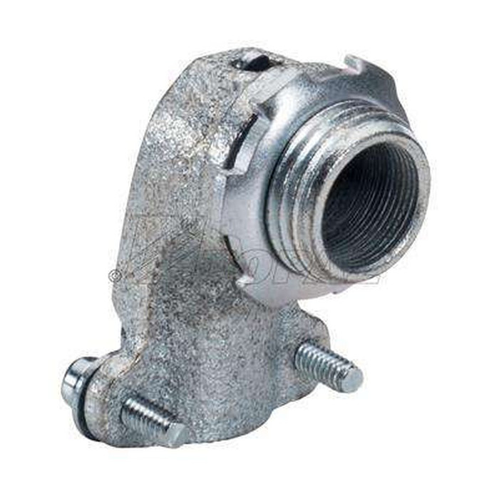 Topaz Lighting Malleable Iron 90° Squeeze-Type BX/Flex Connector, 100-Pack