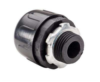 Topaz Lighting Black Nylon Straight Liquidtight Connector